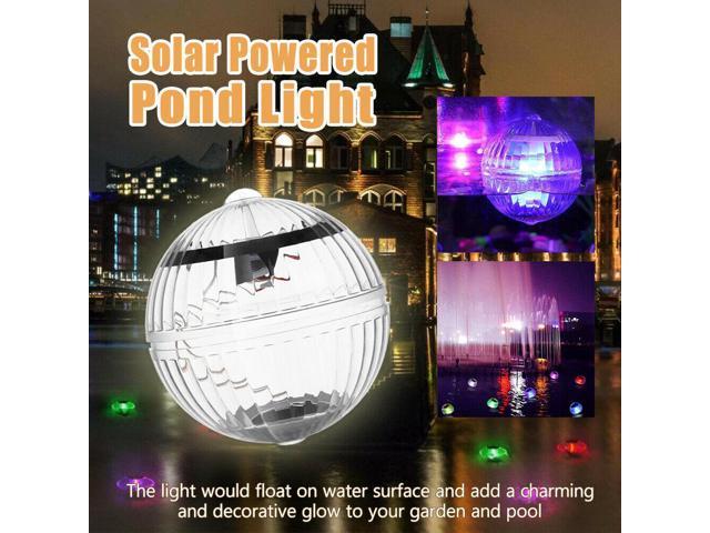 Outdoor Solar LED Floating Lights Garden Pool Pond Lamp Rotating Color Change 