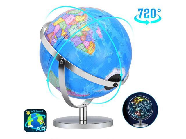 3-in-1 LED World Globe 9" Educational Desktop Globe W/ Illuminated Star Map Home 