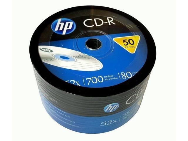 100 HP Blank CD-R CDR Recordable Logo Branded 52X 700MB 80MIN Media Disc