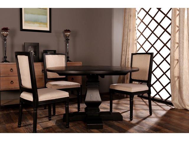 Classic Rustic Medieval Style Round Dining Room Kitchen Table Black