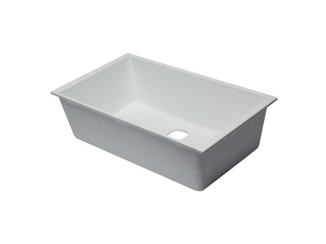 White 33 Single Bowl Undermount Granite Composite Kitchen Sink Newegg Com