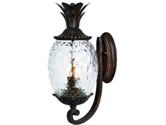 2 Light Pineapple Outdoor Lanterns Wall Mount Fixture Cast Aluminum C Black Newegg Com