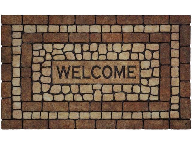 Entryway Stone Garden Welcome Door Mat Brown Floor Recycled