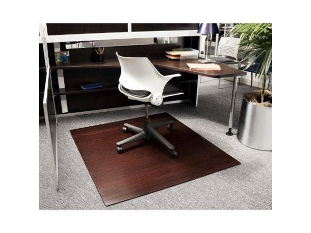 Dark Cherry 48 X 52 Bamboo Roll Up Office Chair Mat 1 4 Inch