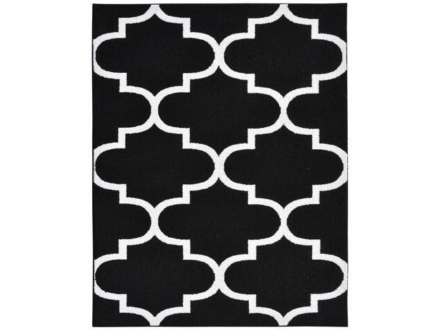 Garland Rug Large Quatrefoil Area 8 X 10 Black White Feet By Newegg