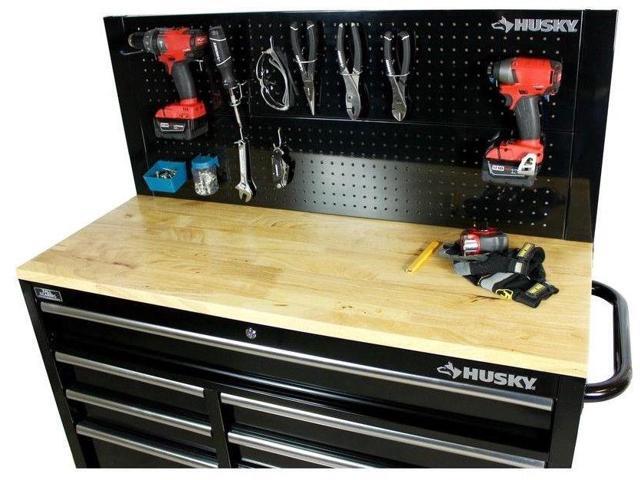 Husky 46 in Pegboard Back Wall for Tool Cabinet Workbench Work Bench Peg Board