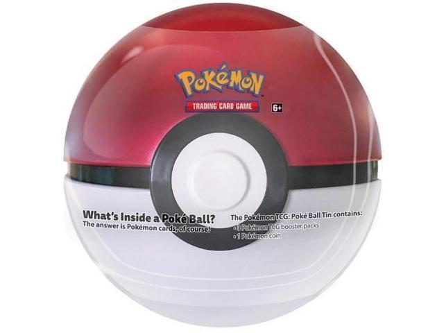 Pokemon Tcg 2018 Pokeball Redwhite Tin With 3 Booster Packs Coin New English