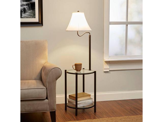 Mainstays Transitional Glass End Table Lamp Matte Black W
