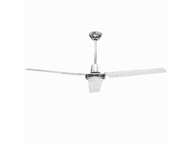 56 In Brushed Nickel Ceiling Fan Industrial Modern 5 Speed Wall Control Metal Newegg Com