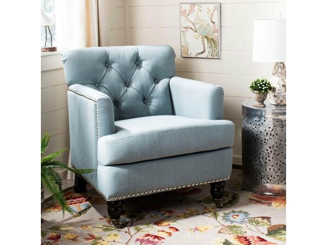 Safavieh Colin Sky Blue Linen Tufted Club Chair 28 X 34 4 X 32 7