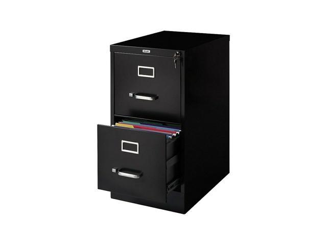 Staples 2 Drawer Vertical File Cabinet Locking Letter Black 22 D 22335d 357416 Newegg Com