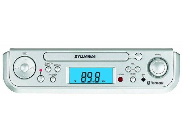 Silver Sylvania SKCR2713 Under Counter CD Player with Radio and Bluetooth