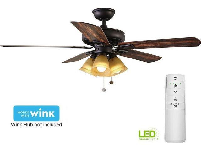 Hampton Bay 52 Inch Smart Ceiling Fan Light Led Remote Control