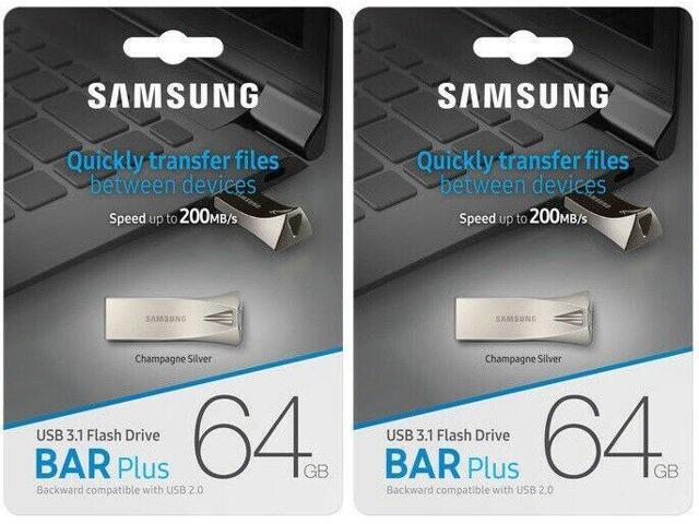 Samsung BAR Plus 64GB USB 3.1 200MB//s Metal Flash Drive MUF-64BE3 Retail