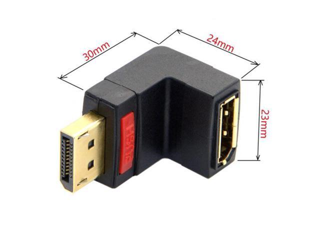 HDMI Male To Female 90 Degree Up Adapter - Black – Online - View #5