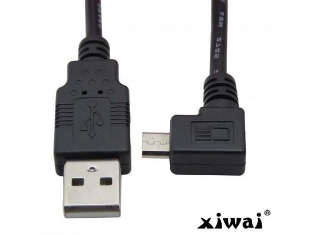 Left angled 90 D Micro USB Male to USB Data Charge Cable for Mobile Phone 500cm