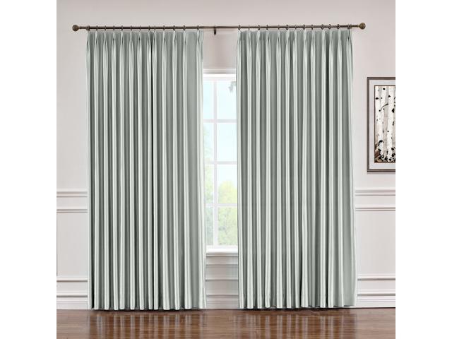 Chadmade 72 W X 84 L Pinch Pleat Faux Silk Blackout Curtains