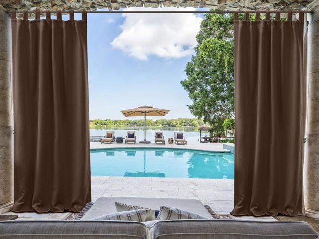 Chadmade Outdoor Waterproof Curtain Chocolate Tab Top D 50 W X 102 L For Front Porch Pergola Cabana Covered Patio Gazebo Dock Beach Home