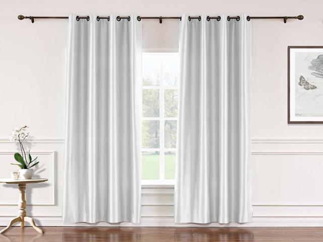 Chadmade 100 W X 102 L Grommet Faux Silk Curtains With Blackout