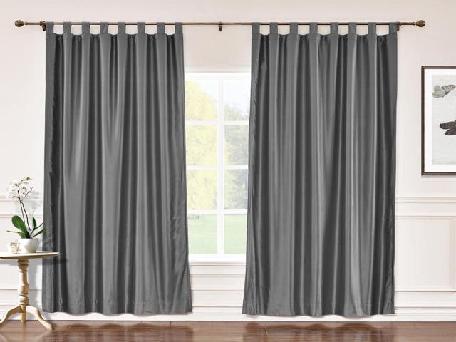 Chadmade 52 W X 84 L Tab Top Faux Silk Curtains With Blackout