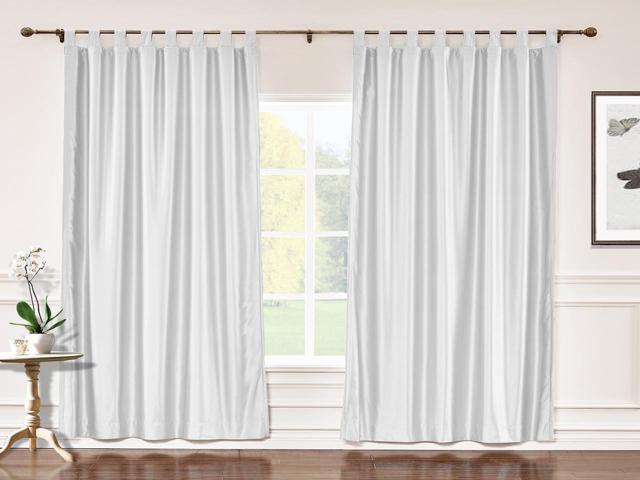 Chadmade 100 W X 102 L Tab Top Faux Silk Curtains With Blackout