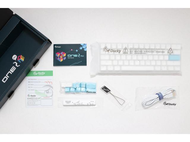 Ducky One 2 Mini Pure White Rgb Led 60 Double Shot Pbt Gaming Mechanical Keyboard Cherry Mx Blue Bezel Design Detachable Usb Type C Lightweight