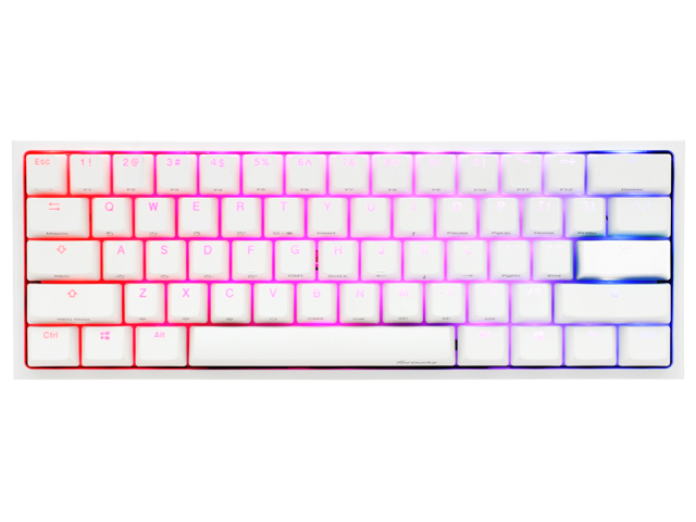 Ducky One 2 Mini Pure White Rgb Led 60 Double Shot Pbt Gaming Mechanical Keyboard Cherry Mx Silent Red Bezel Design Detachable Usb Type C