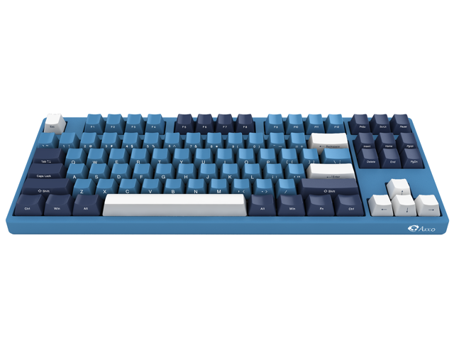Akko 3087SP Ocean Star TKL Gaming Mechanical Keyboard Cherry MX Red Switch 87 Keys Double Shot Dye Sub PBT Keycaps NKRO Detachable USB Type-C Wired Side Printed/Carved Letter Blue/White