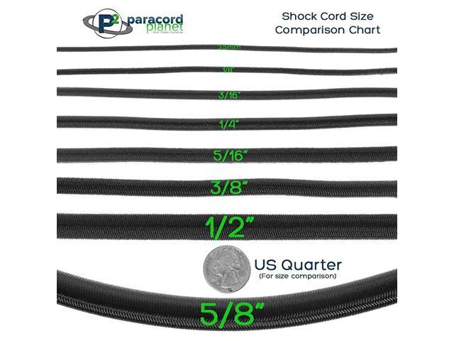 shock cord sizes