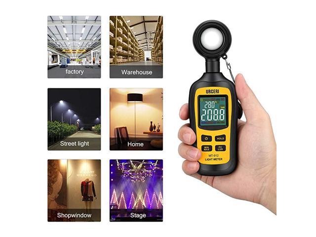 Luxmeter Handheld Ambient Temperature Measurer Illuminometer Digital for Photography for Industrial 