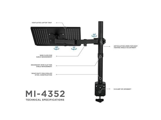 anthrodesk laptop mount arm with desk clamp