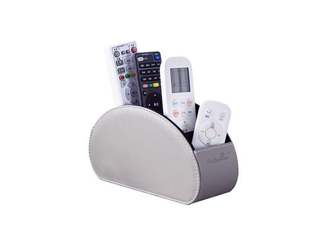 Tv Remote Control Holders Organizer Box with 5 Compartment PU Leather Multi-Functional Office Organization and Storage Caddy Store Tv Remote Holders,Brush,Pencil,Glasses and Media Player 2GARY 