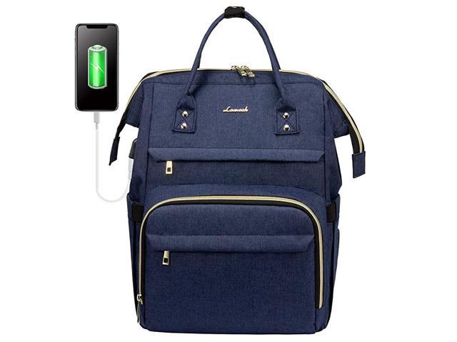 Navy Laptop Backpack for Women Fashion Travel Bags Business Computer Purse Work Bag with USB Port