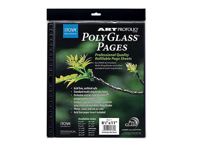Art ProFolio PolyGlass 14 x 11 Inches Landscape 10-Pack Multi-Ring Binder Refill Pages ProFolio by Itoya 