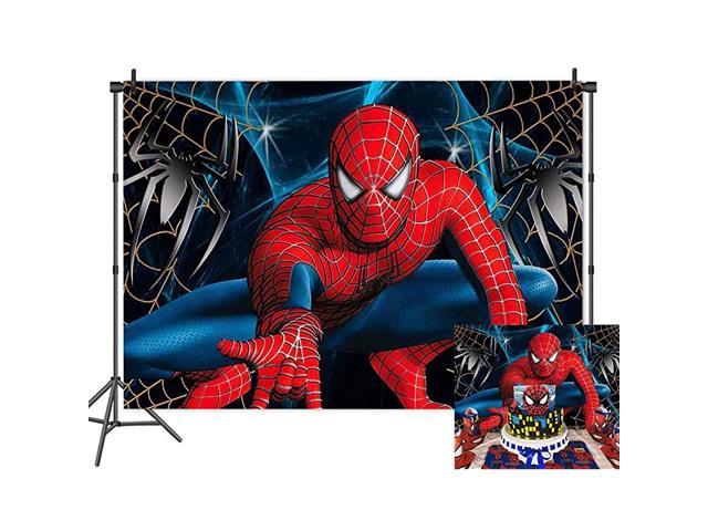Birthday Decoration Name Backdrop "Spiderman" Theme Background Photo