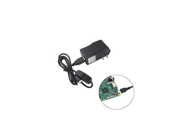 5V/2.5A Power Supply Micro USB Charger Adapter with On Off Switch for Raspberry Pi 3/2 Model B