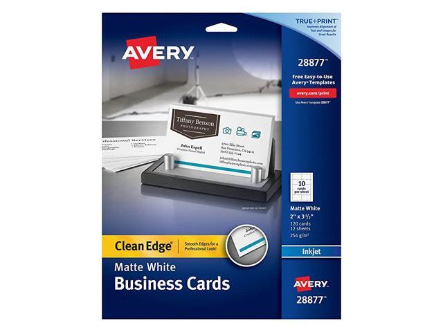 Two-Side Printable Clean Edge Business Cards for Inkjet Printers, White ...