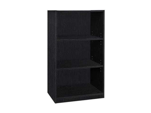 JAYA Simple Home 3Tier Adjustable Shelf Bookcase Black