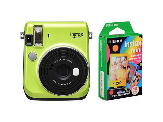 Kerkbank Verzoekschrift vermomming Instax Mini 70 Instant Film Camera Kiwi Green and Instax Mini Rainbow Film  Value Pack 10 Images - Newegg.com