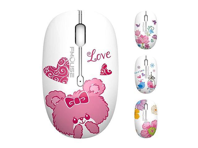 2.4G Wireless Mouse with Cute Pattern Design for All Laptops and Desktops with Nano Receiver Floral