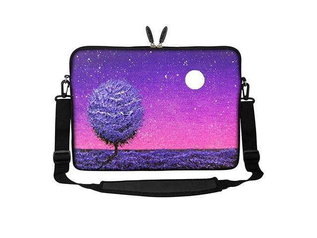 15 156 inch Neoprene Laptop Sleeve Bag Carrying Case with Hidden Handle and Adjustable Shoulder Strap Night Scene Oil Painting