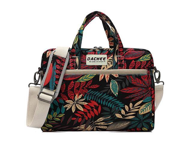 DACHEE Beige Rose Pattern 15 inch Waterproof Laptop Shoulder Messenger Bag for 14 Inch to15.6 inch Laptop and Macbook Pro 15 laptop Case 