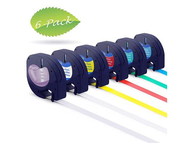 8PK Compatible For DYMO LetraTag LT 91334 Black on Green plastic Label Tape 12mm 