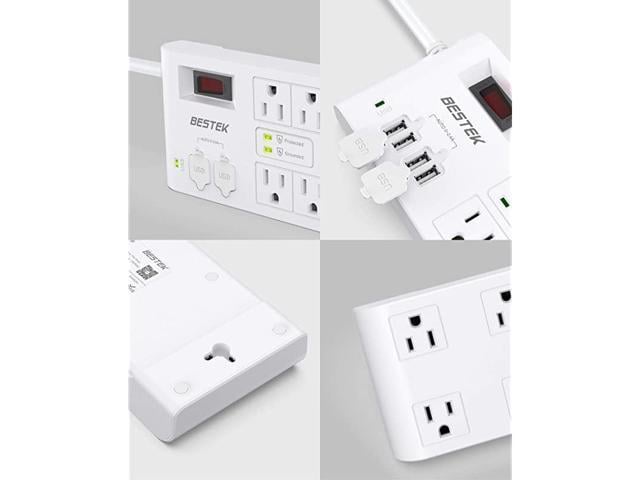 4000 Joules Surge Protector with USB Power Strips with 8 AC Outlets 15A ...