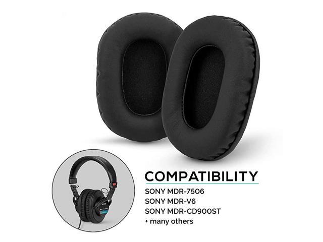 Replacement Earpads For Sony Mdr 7506 Headphones Quality Vegan Leather Memory Foam Comfort 6898