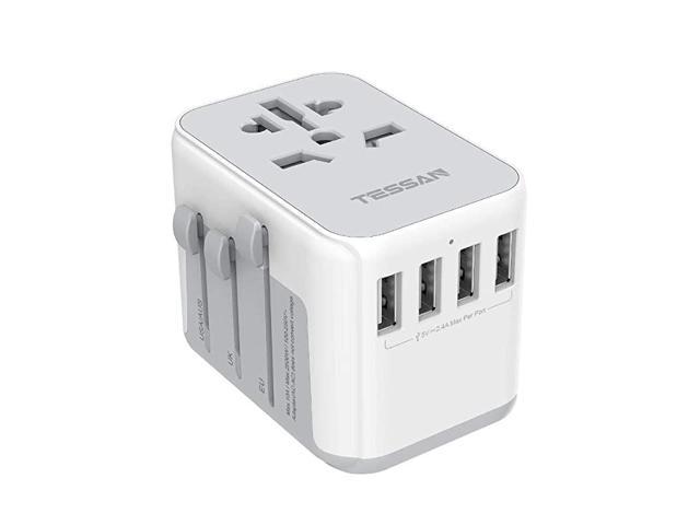 Universal Travel Power Adapter All-In-One International Fast Charger 4 USB Ports 