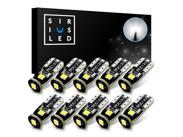 Hisport Extremely Bright 3030 Chipset LED Bulbs for Car Interior Dome Map Door Courtesy License Plate Lights Compact Wedge T10 168 194 2825 Xenon White 
