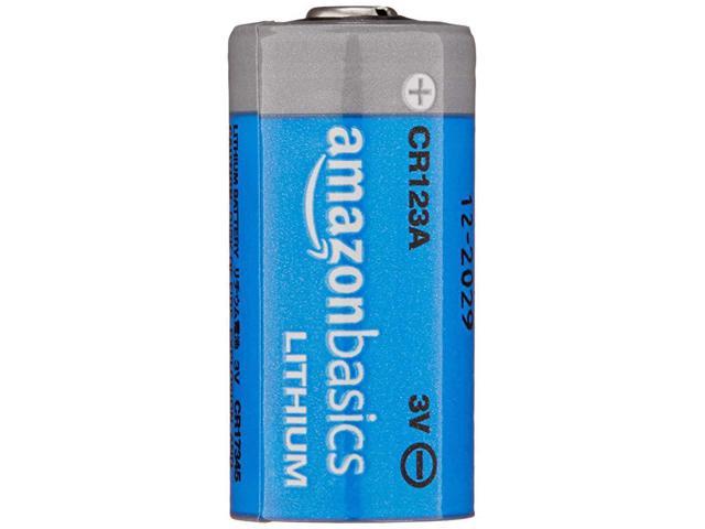 Basics 6-Pack CR123A Lithium Batteries, 3 Volt, 10-Year Shelf Life