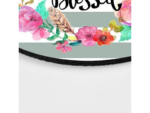 Floral Mouse Pad Computer Accessories Home Office Space Cubicle Decor Motivational quote Grateful Thankful and Blessed 