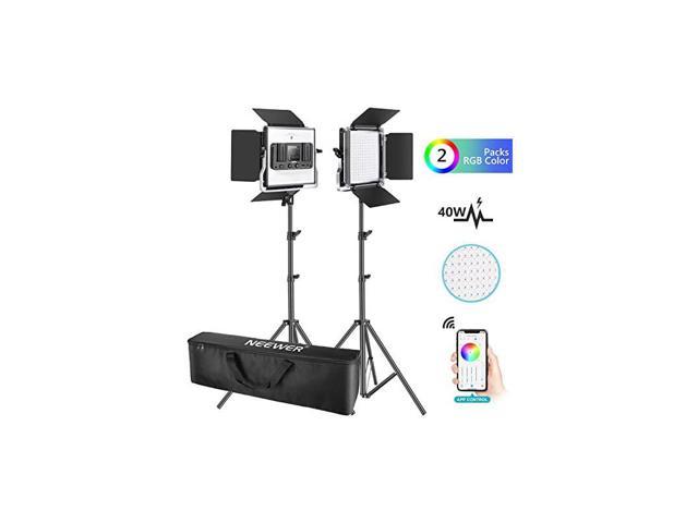 Neewer 660 RGB Led Light with APP Control, Photography Video Lighting Kit  with Stands and Bag, 660 SMD LEDs CRI95